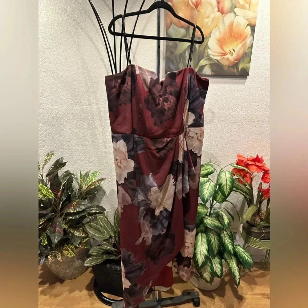 City Chic miss Bordeaux midi dress size XL/22 - Picture 7 of 14